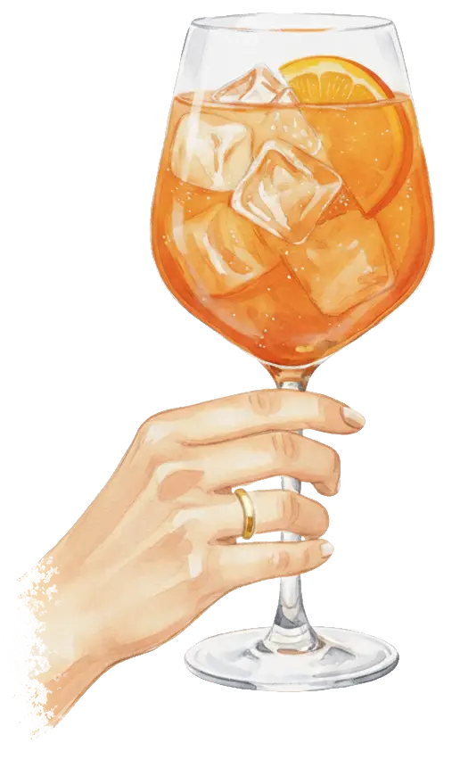 Ręka z kieliszkiem prosecco van na wesele